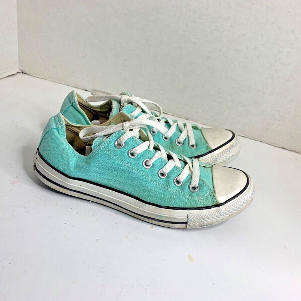 Converse All Star Mens Sz 7 Womens Sz 9 Mint Green Lace Tie Up Shoes Sneakers
